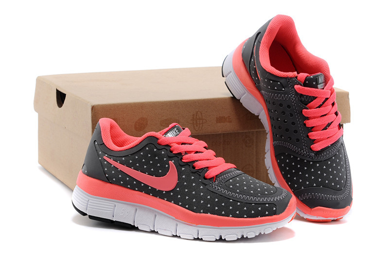 Kids Nike Free 5.0 Black Red White Sport Shoes