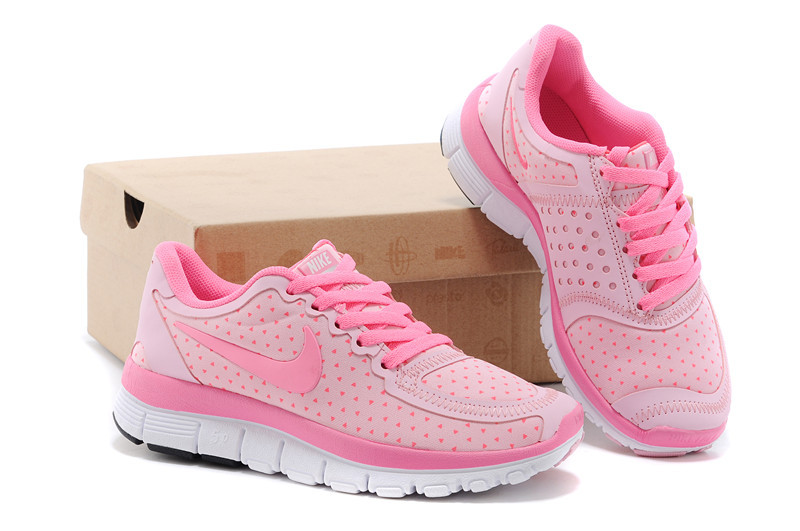 Kids Nike Free 5.0 Pink White Sport Shoes