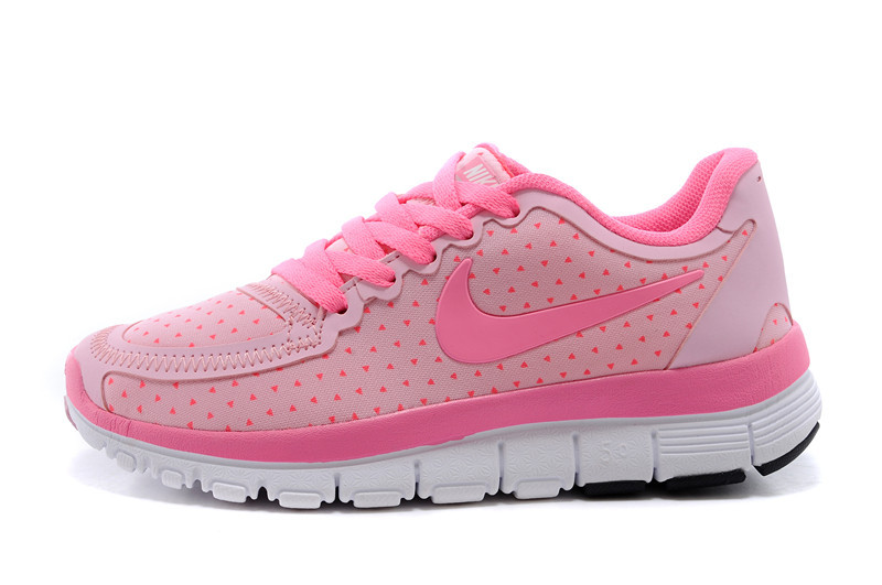 Kids Nike Free 5.0 Pink White Sport Shoes