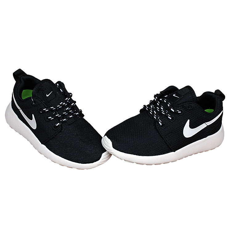 Nike Roshe Run Black White Shoes For Kid - Click Image to Close