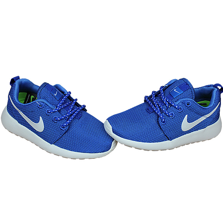 Nike Roshe Run Blue White Shoes For Kid - Click Image to Close