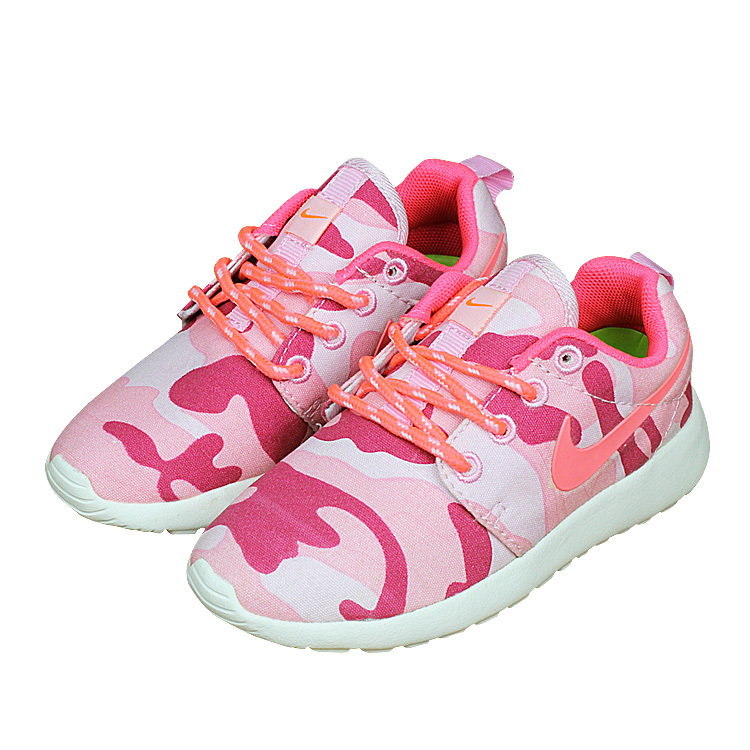 Nike Roshe Run Pink Red White Shoes For Kid - Click Image to Close