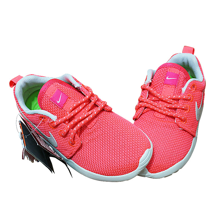 Nike Roshe Run Pink White Shoes For Kid - Click Image to Close