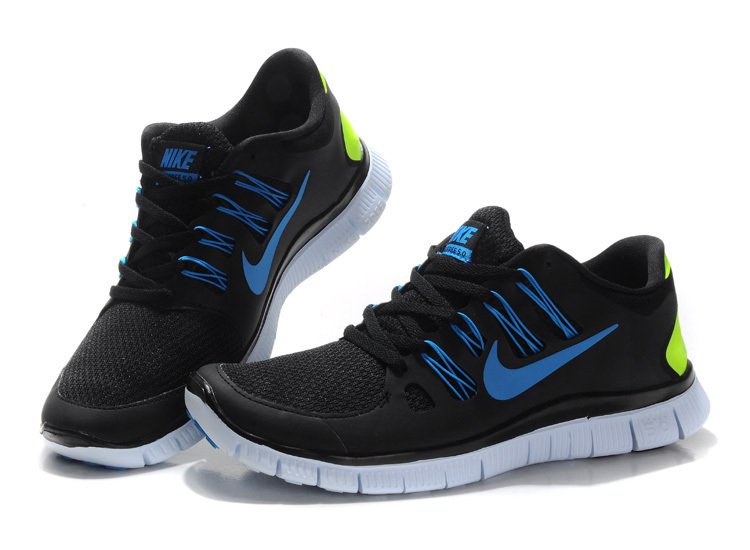 New Nike Free 5.0 Black Blue Running Shoes - Click Image to Close