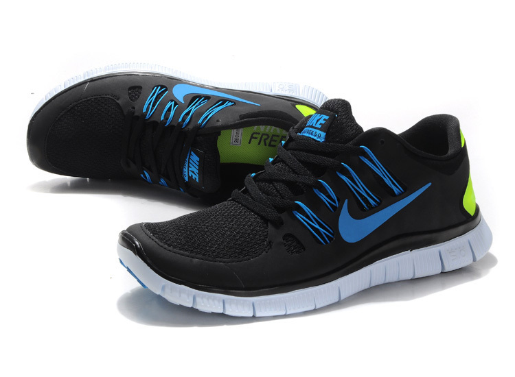 New Nike Free 5.0 Black Blue Running Shoes - Click Image to Close