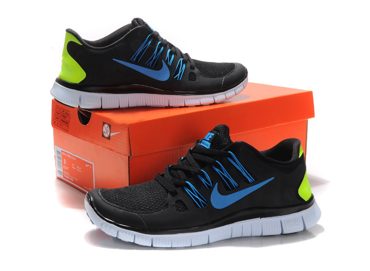 New Nike Free 5.0 Black Blue Running Shoes - Click Image to Close