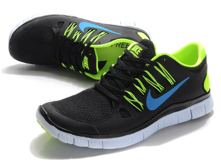 New Nike Free 5.0 Black Green Running Shoes - Click Image to Close