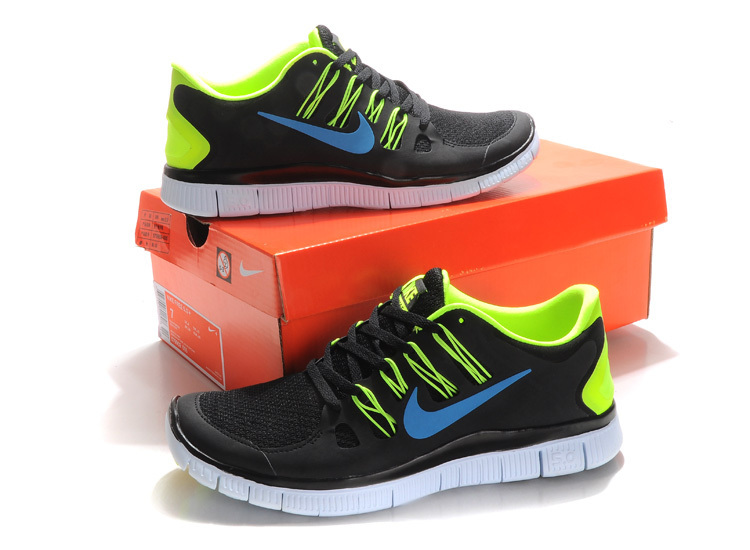 New Nike Free 5.0 Black Green Running Shoes - Click Image to Close