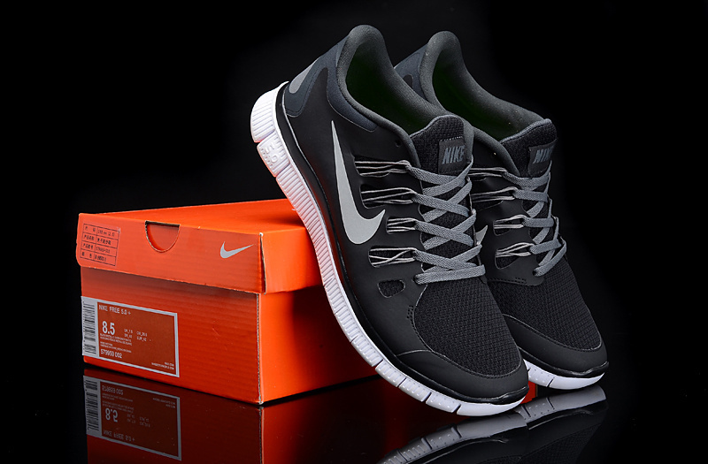 New Nike Free 5.0 Black White Running Shoes - Click Image to Close