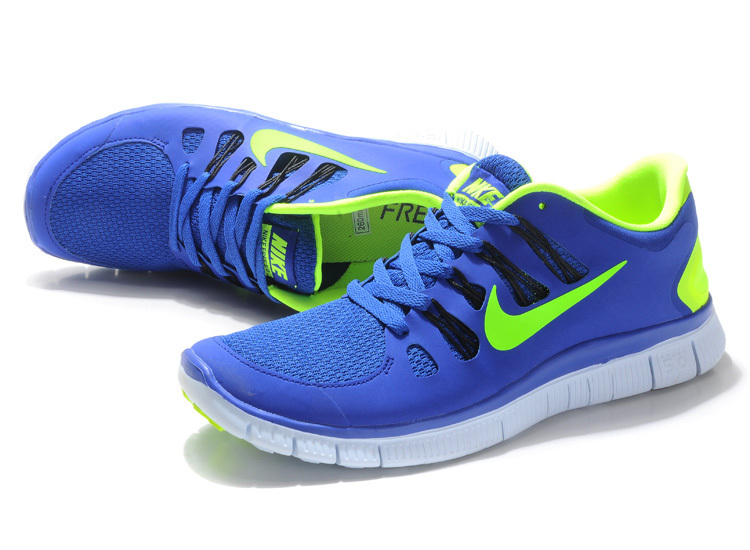 New Nike Free 5.0 Blue Green White Running Shoes - Click Image to Close