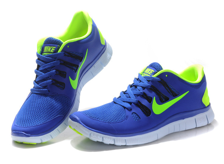 New Nike Free 5.0 Blue Green White Running Shoes - Click Image to Close