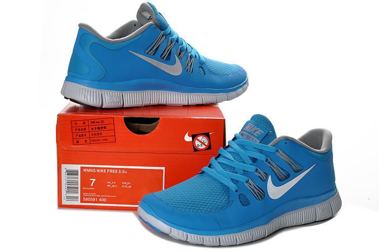 New Nike Free 5.0 Blue Grey Running Shoes - Click Image to Close