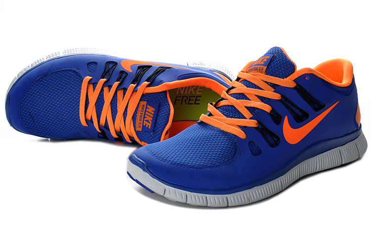 New Nike Free 5.0 Blue Orange Running Shoes - Click Image to Close