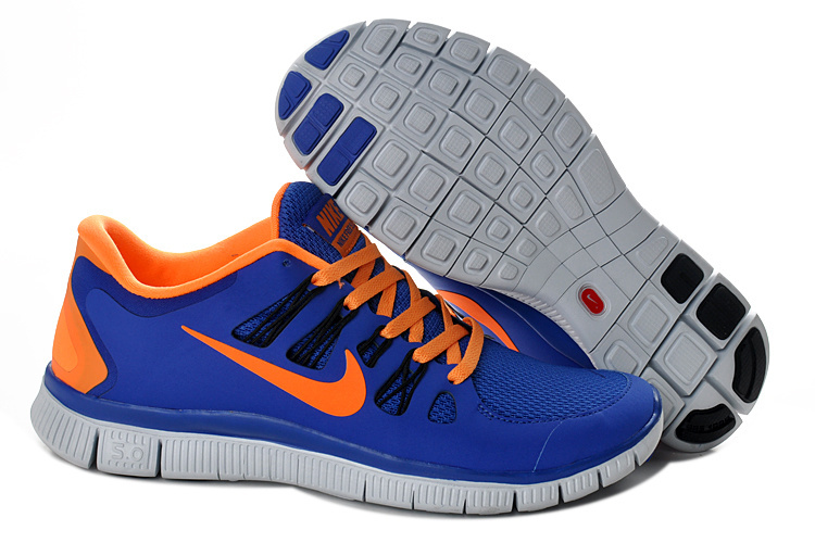 New Nike Free 5.0 Blue Orange Running Shoes - Click Image to Close