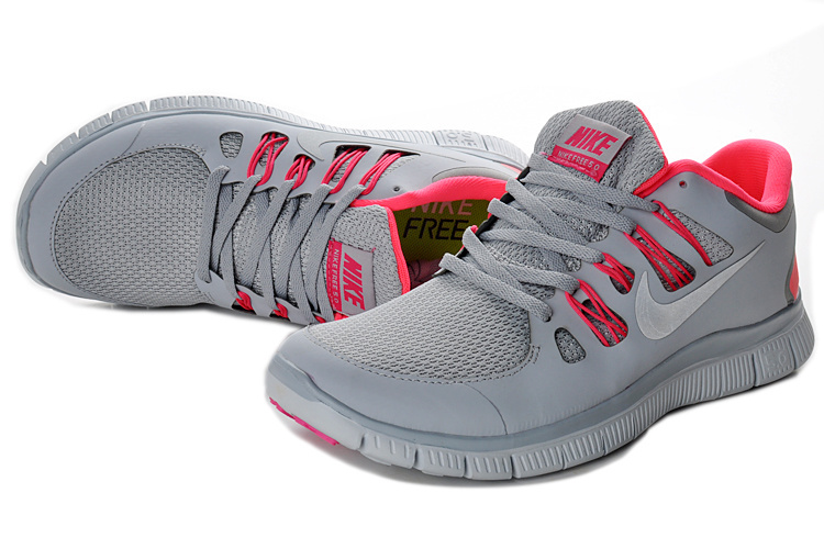 New Nike Free 5.0 Grey Pink Running Shoes - Click Image to Close