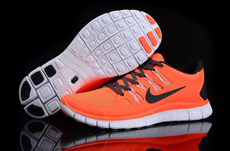 New Nike Free 5.0 Orange Black White Running Shoes