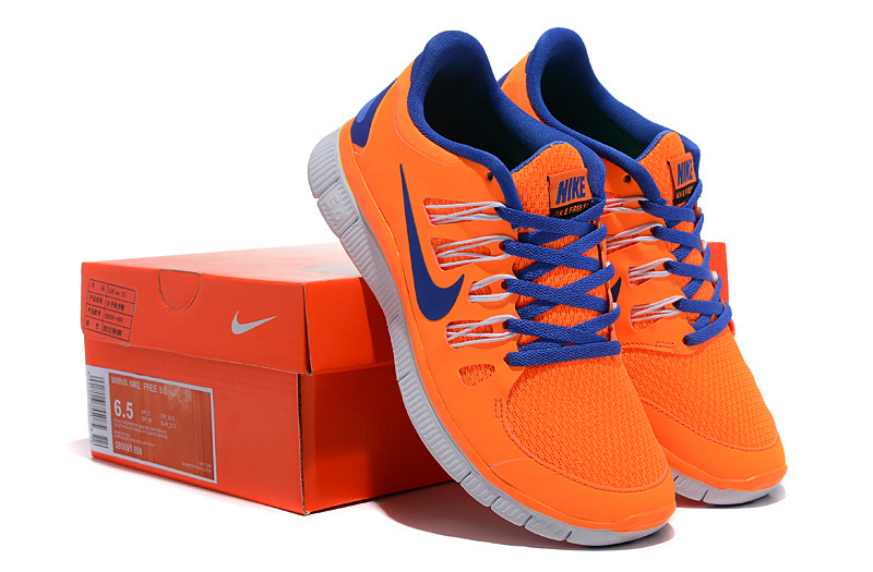 New Nike Free 5.0 Orange Blue Running Shoes