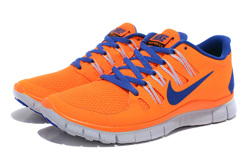 New Nike Free 5.0 Orange Blue Running Shoes - Click Image to Close