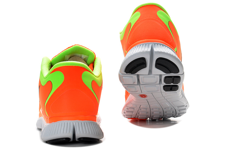 New Nike Free 5.0 Orange Green Running Shoes - Click Image to Close