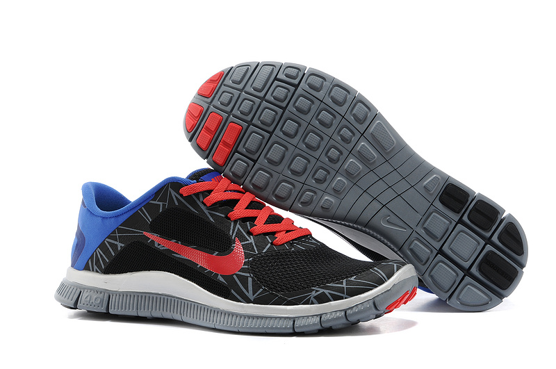 Limited Nike 4.0 V3 Colorful Black Red Blue Running Shoes - Click Image to Close