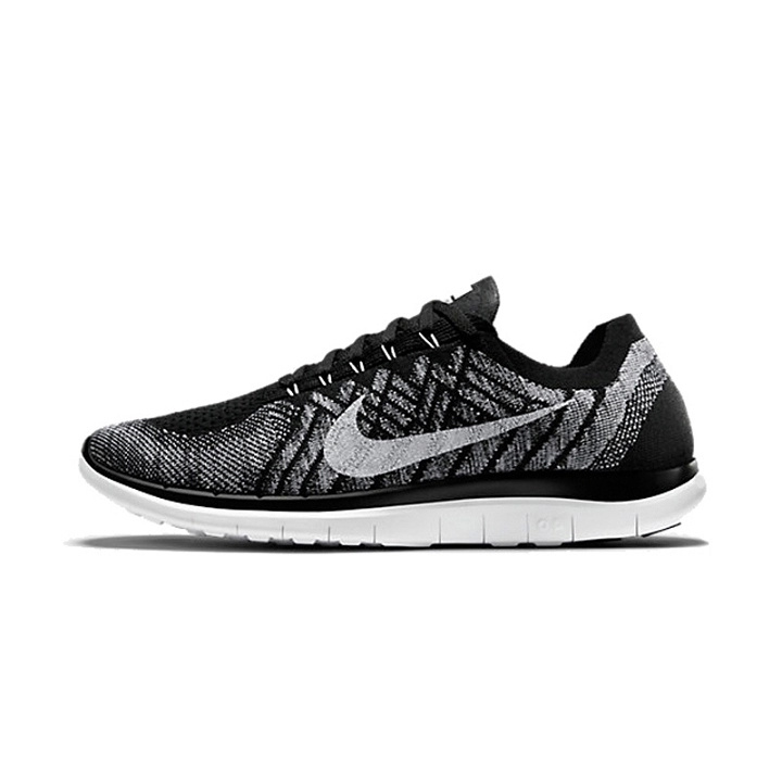 Nike Free 4.0 Flyknit Black White Running Shoes - Click Image to Close