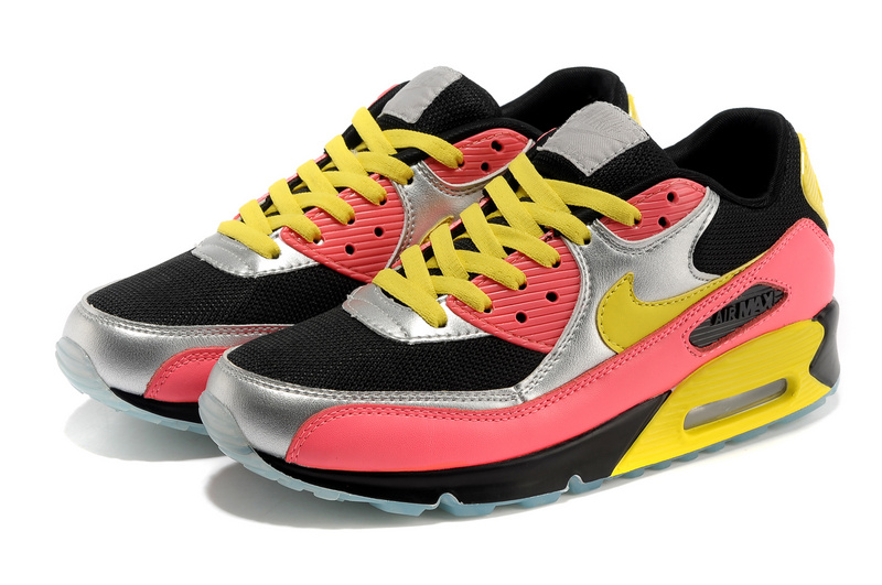 Nike Air Max 90 Colorful Black Silver Yellow Red Shoes