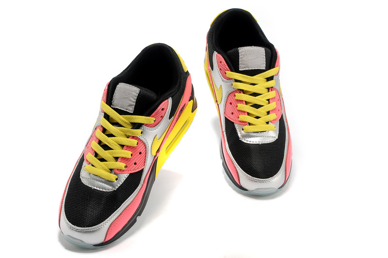 Nike Air Max 90 Colorful Black Silver Yellow Red Shoes