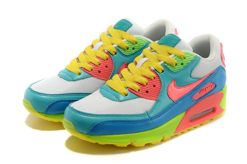 Nike Air Max 90 Colorful Grey Blue Yellow Shoes