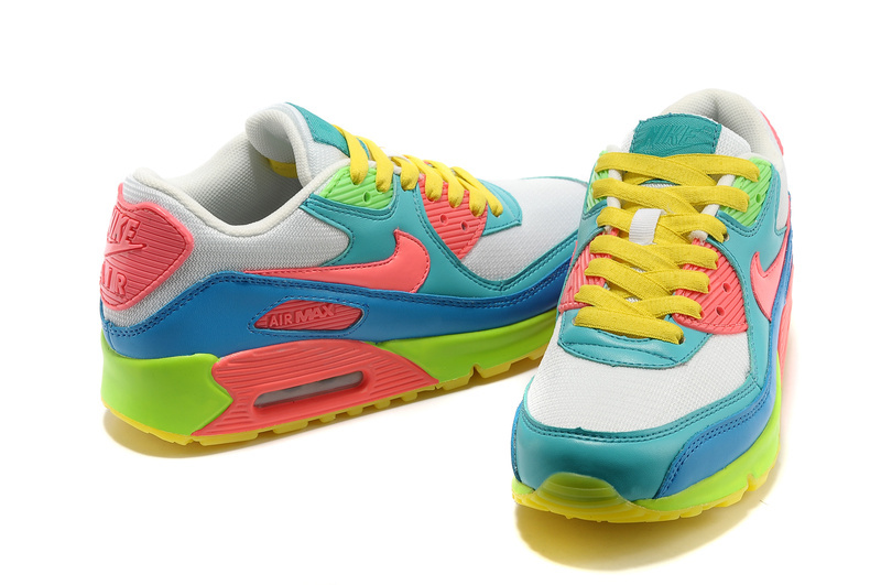 Nike Air Max 90 Colorful Grey Blue Yellow Shoes