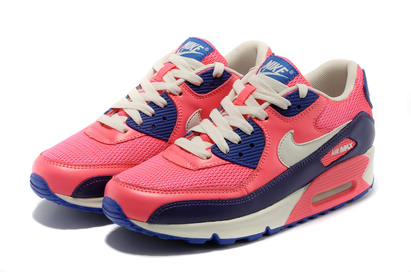 Nike Women Air Max 90 Colorful Red Blue White Shoes