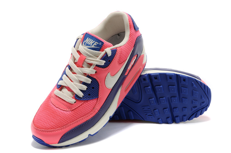 Nike Women Air Max 90 Colorful Red Blue White Shoes