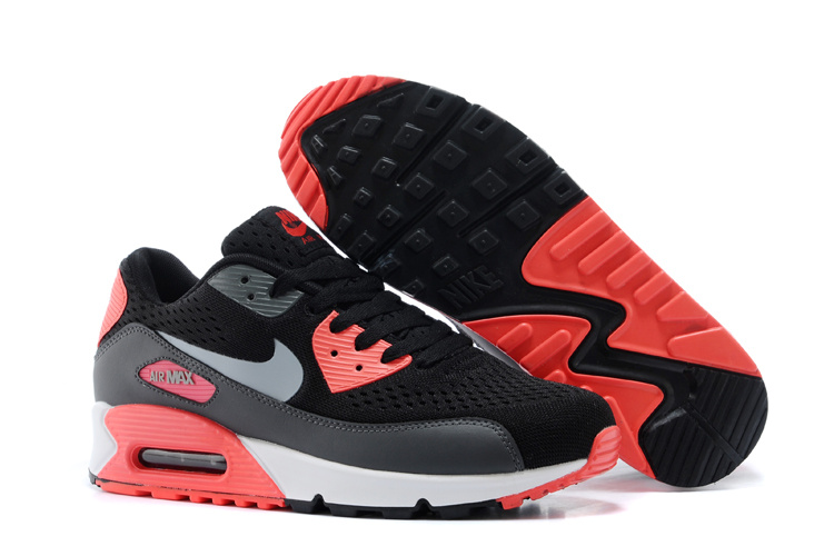 Nike Air Max 90 Knit Black Red White Shoes