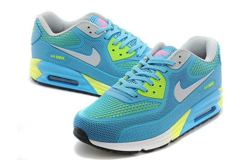 Nike Air Max 90 Rubber Patch 25th Anniversary Peach Light Blue Green White - Click Image to Close