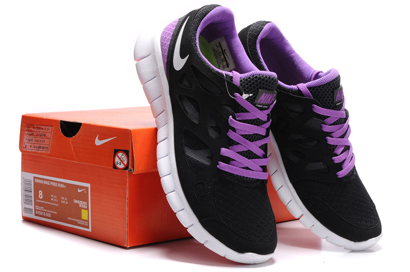 Nike Free 2.0 Black Purple White Shoes