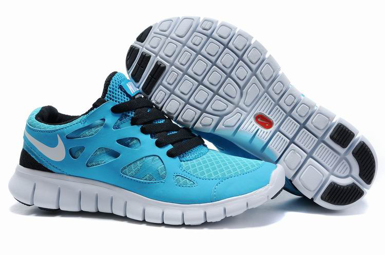 Women Nike Free 2.0 Blue Black Running Shoes - Click Image to Close