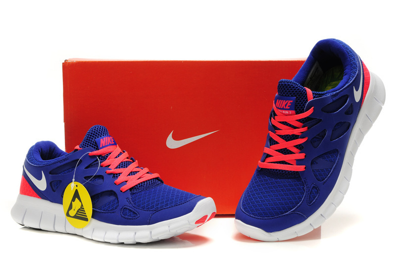 Nike Free 2.0 Blue Pink White Shoes - Click Image to Close