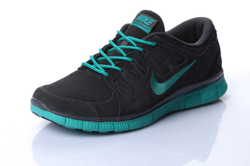 Nike Free Run 5.0 Suede Black Green Shoes