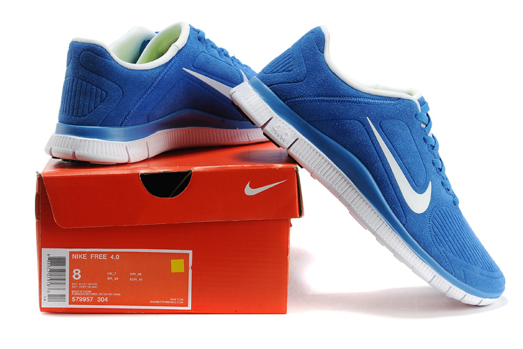 Nike Free Run 5.0 Suede Blue White Shoes