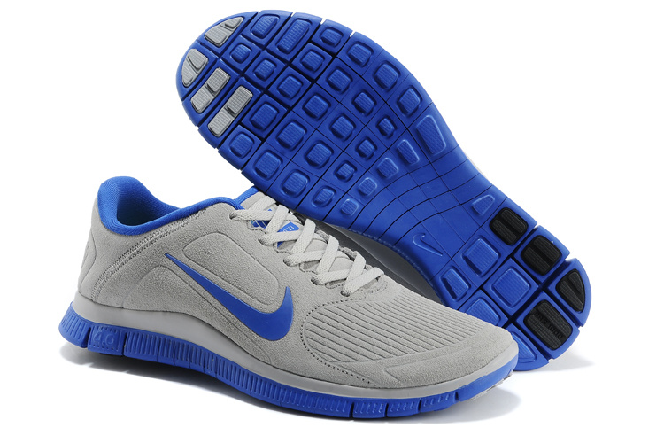 Nike Free Run 5.0 Suede Grey Blue Shoes