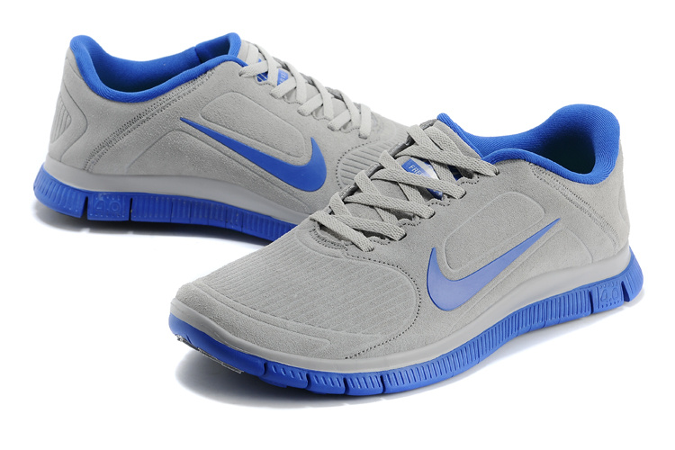 Nike Free Run 5.0 Suede Grey Blue Shoes - Click Image to Close