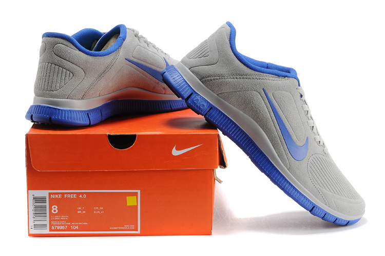 Nike Free Run 5.0 Suede Grey Blue Shoes - Click Image to Close