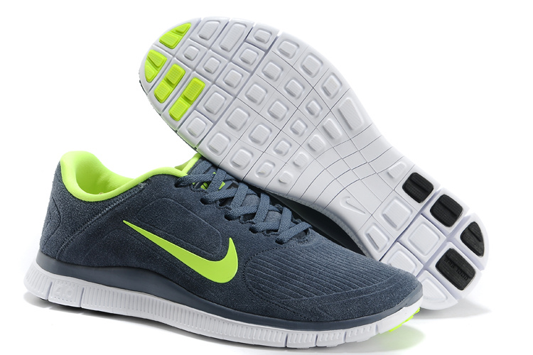 Nike Free Run 5.0 Suede Grey Green Shoes - Click Image to Close