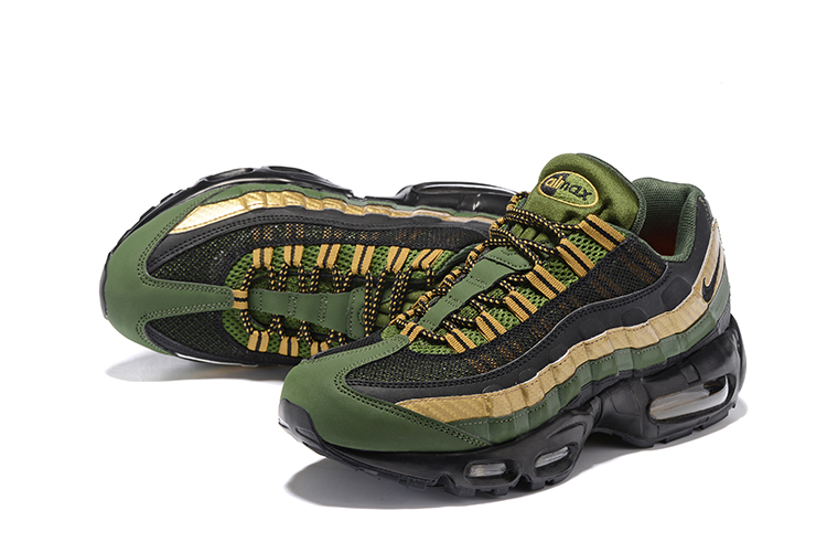 Men Nike Air Max 95 Green Black Yellow - Click Image to Close