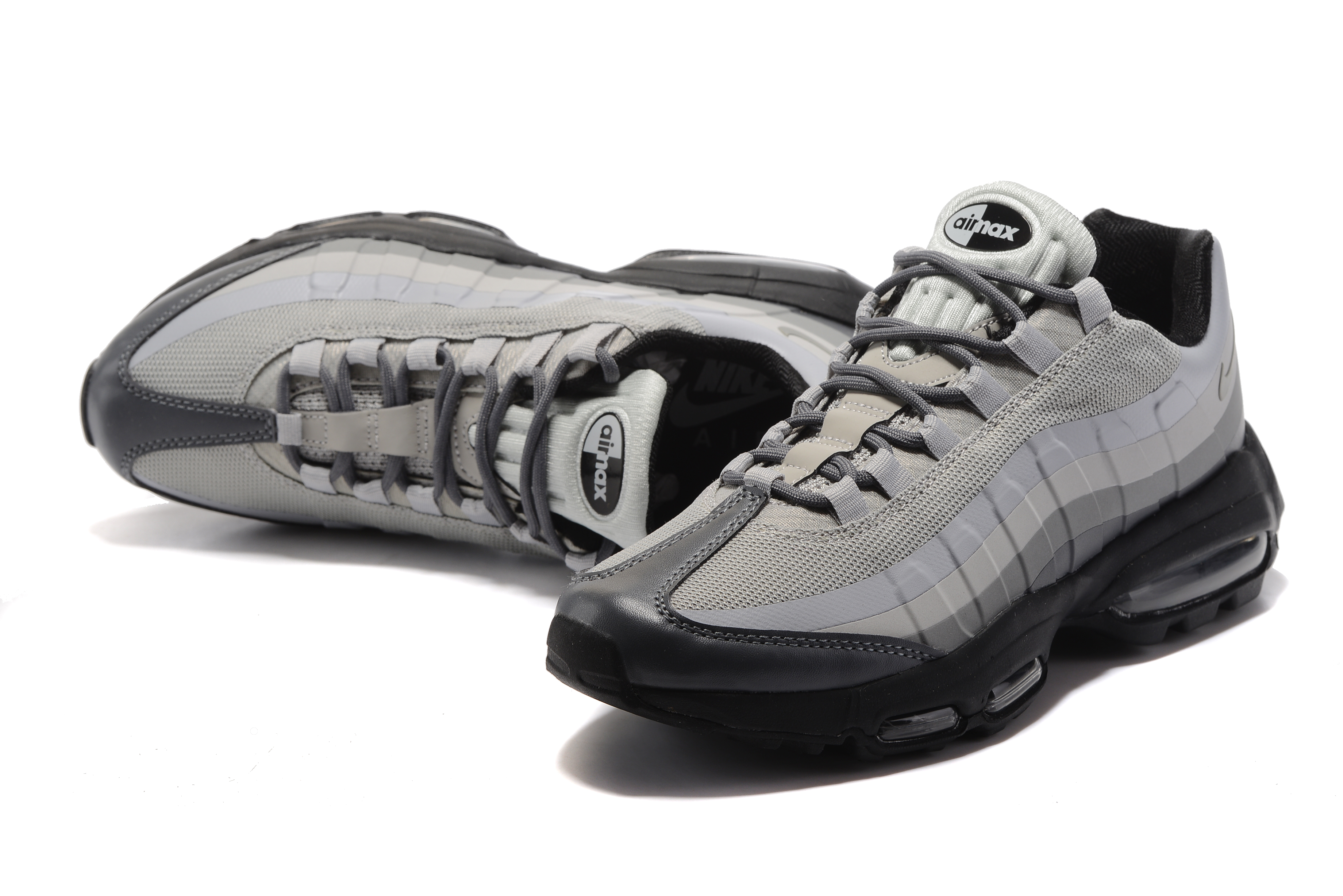 Men Nike Air Max 95 Grey Black - Click Image to Close