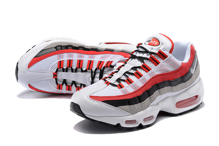 Men Nike Air Max 95 White Red Black - Click Image to Close