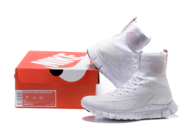 New Nike Free 5.0 Mercurial SuperFly All White Red Running Running Shoes - Click Image to Close