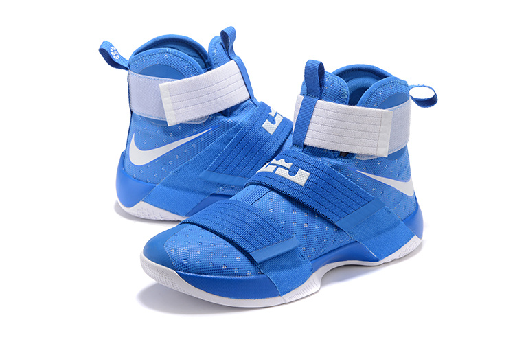 white and blue lebron soldier 10