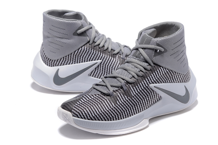 Men Nike Zoom Clear Out Wolf Grey Basketball Shoes - Click Image to Close