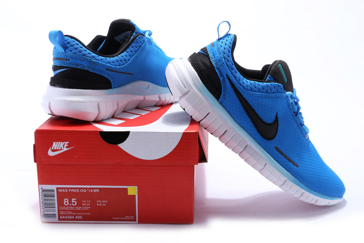 Women Nike Free OG 2014 Running Shoes Blue Black White - Click Image to Close