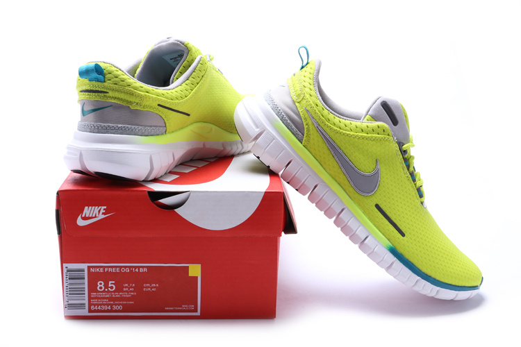 Women Nike Free OG 2014 Running Shoes Fluorscent Green White - Click Image to Close